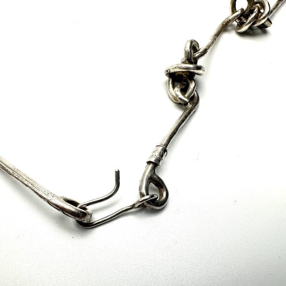 1990s Modernist 22" Turkish Sterling Silver Knot Necklace — EUC - Picture 6 of 9